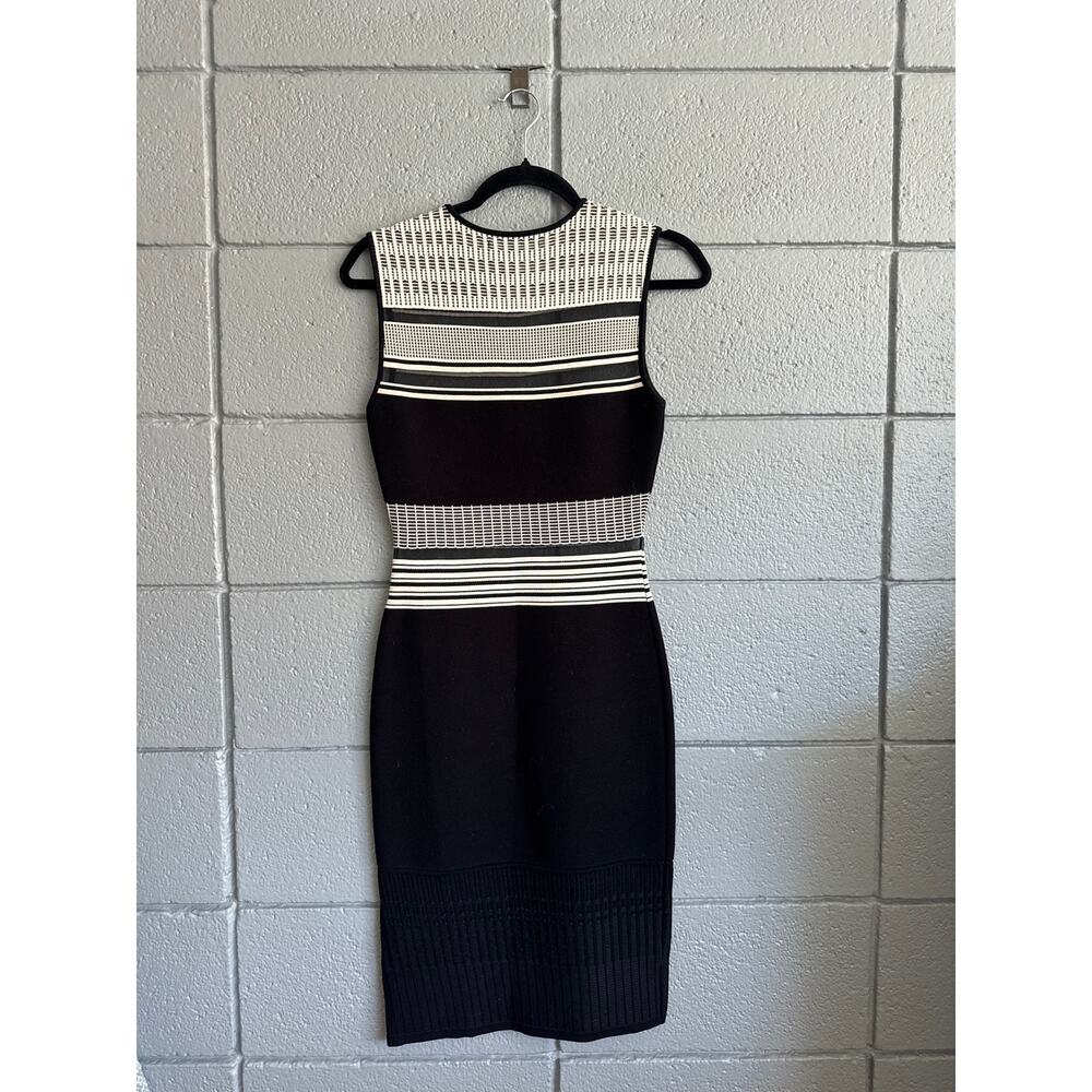RVN Black and White Mesh Bodycon Panel Dress size XS - Picture 3 of 5